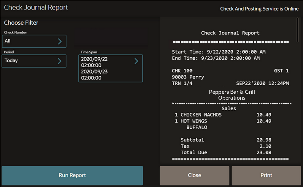 restaurant pos reporting