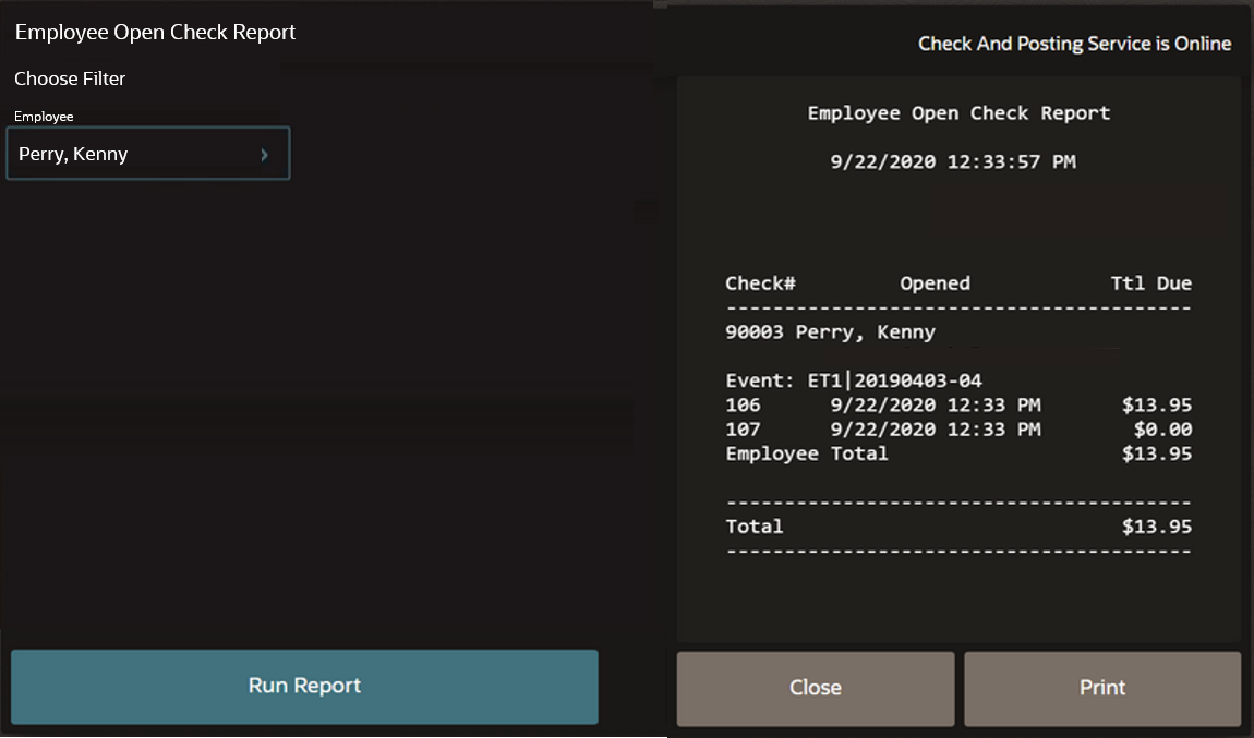 restaurant end of shift report template